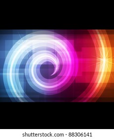 Neon abstract lines design on dark background vector