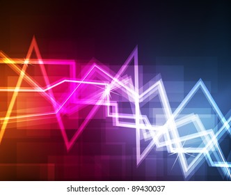 Neon abstract lines design on dark background vector