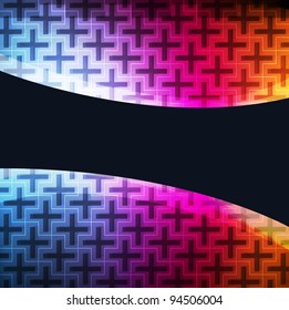 Neon abstract lines design on dark background vector