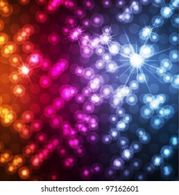 Neon abstract lines design on dark background vector