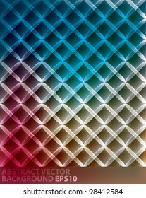 Neon abstract lines grid on dark background vector