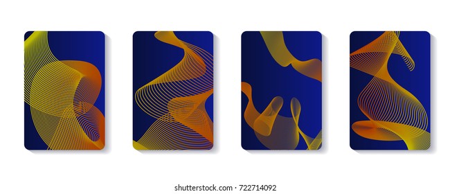 Neon abstract modern background colorful covers sets. Modern trend design vector lines. Auqa glowing mushrooms and jellyfish. Techno event  poster. 