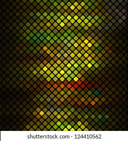 Neon abstract mosaic design on dark vector background