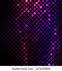 Neon abstract mosaic design on dark vector background