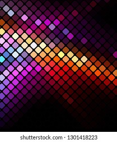 Neon abstract mosaic design on dark vector background