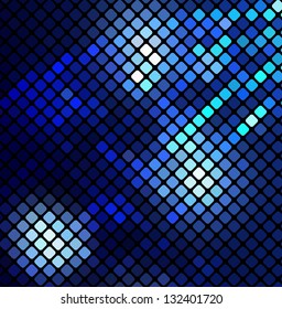 Neon abstract mosaic design on dark vector background