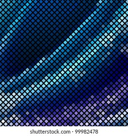 Neon abstract mosaic design on dark vector background
