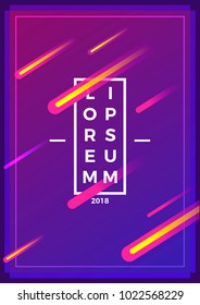 Neon abstract retro backgrounds. With different shapes on poster. Vector flat illustration