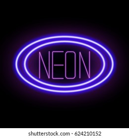 Neon abstract round circle. Vector illustration