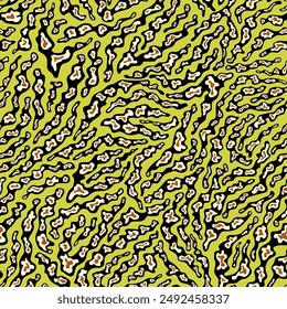 Neon abstract shapes seamless pattern