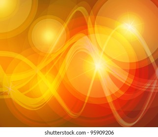 Neon abstract sun design on background vector