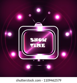 Neon abstract vector illustration of a TV. Contains transparencies. Vector eps10.