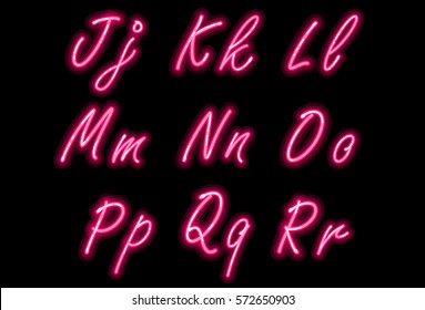 Neon alphabet font part 2