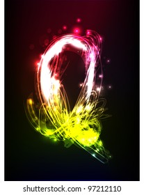 neon alphabet (letter)