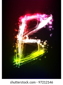 neon alphabet (letter)