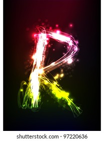 neon alphabet (letter)