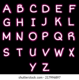 Neon alphabet vector