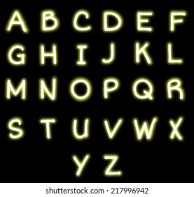 Neon alphabet vector
