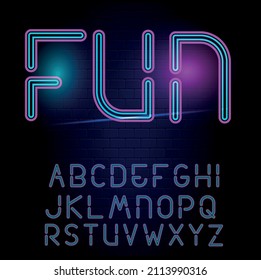 The neon  alphabet  Vector file