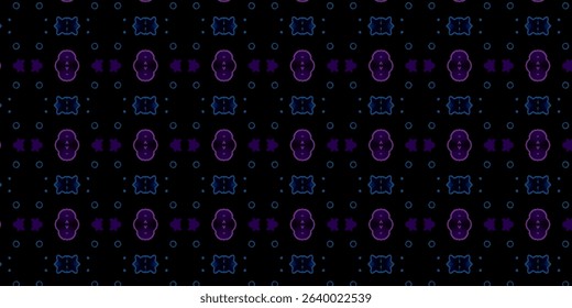 Neon Animal Cookie Pattern on Dark Background