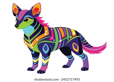 neon animal, neon fashion animal in clothes neon, vector illustration