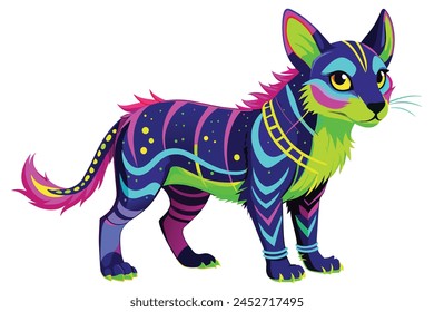 neon animal, neon fashion animal in clothes neon, vector illustration