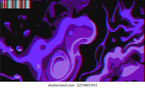 Neon Anime Style Liquid Smoke Illustration, violett mit Farbleak