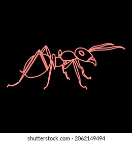 Neon ant red color vector illustration flat style light image