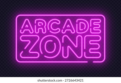 El letrero de Neon Arcade Zone crea una atmósfera de juego retro. Los colores brillantes y el marco brillante se adaptan a los espacios de entretenimiento y al diseño juvenil.