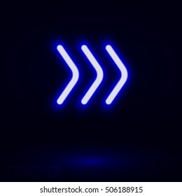 Neon Arrow Direction Vector Illustration