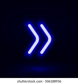 Neon Arrow Direction Vector Illustration