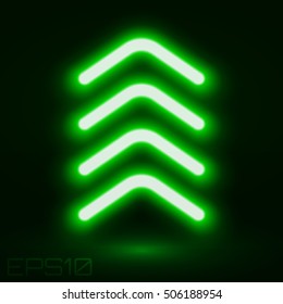 Neon Arrow Direction Vector Illustration