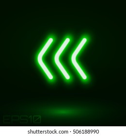 Neon Arrow Direction Vector Illustration