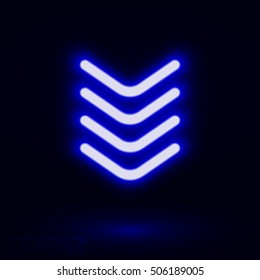 Neon Arrow Direction Vector Illustration
