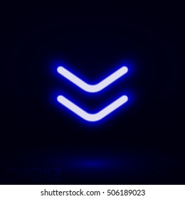 Neon Arrow Direction Vector Illustration