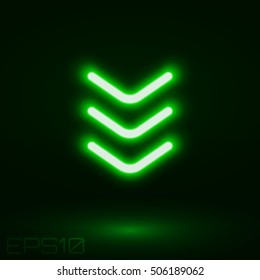 Neon Arrow Direction Vector Illustration