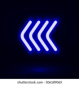 Neon Arrow Direction Vector Illustration