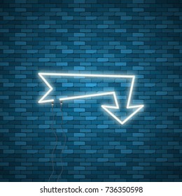 Neon Arrow Sign. Electric light arrow. Stock vector