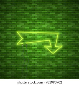 Neon Arrow Sign. Electric light arrow. Stock vector