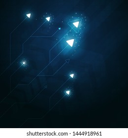 neon arrow speed and technology data load abstract with colorful background vector design