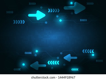 neon arrow speed and technology data load abstract with colorful background vector design