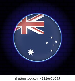 Neon Australia flag. Vector illustration.