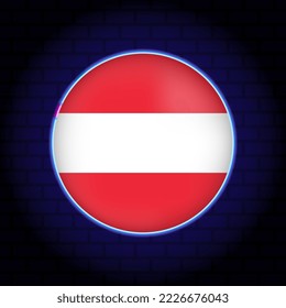 Bandera de Neon Austria. Ilustración vectorial.