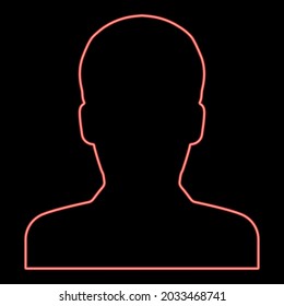 Neon avatar red color vector illustration flat style image