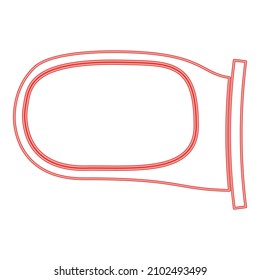 Neon back side mirror red color vector illustration image flat style light
