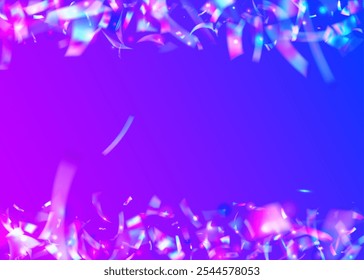 Neon Background. Blue Happy Effect. Party Burst. Rainbow Design. Surprise Paper. Laser Sparkle. Glare Holographic Explosion. Anniversary Confetti. Pink Neon Background