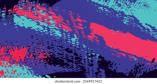 neon background brush game blue pink purple banner abstract paint stain vintage modern car wrap sticker. vector illustration