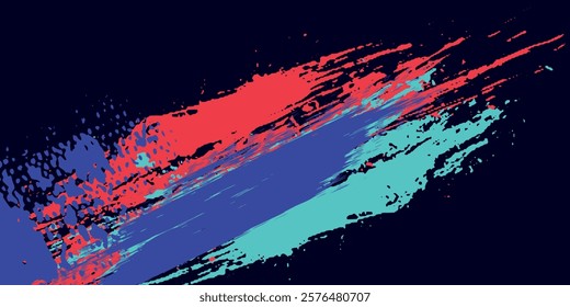 neon background brush game blue pink purple banner abstract paint stain vintage modern car wrap sticker. vector illustration	