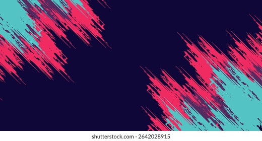 neon background brush game blue pink purple banner abstract paint stain vintage modern car wrap sticker, vector.
