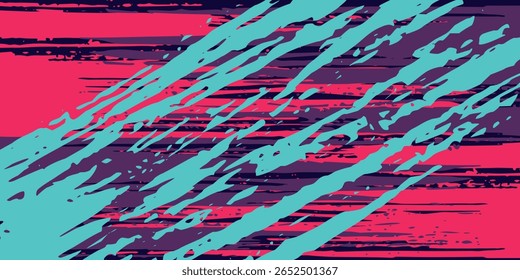 neon background brush game blue pink purple banner abstract paint stain vintage modern car wrap sticker, vector illustration,